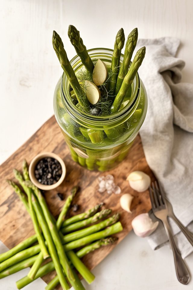 crisp tangy pickled asparagus