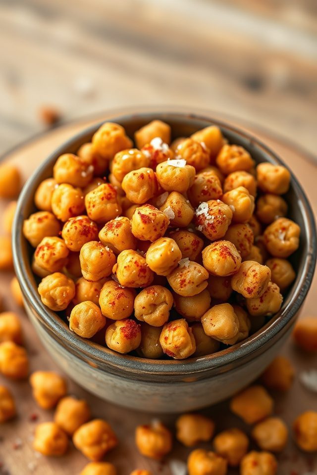 crispy air fried chickpeas