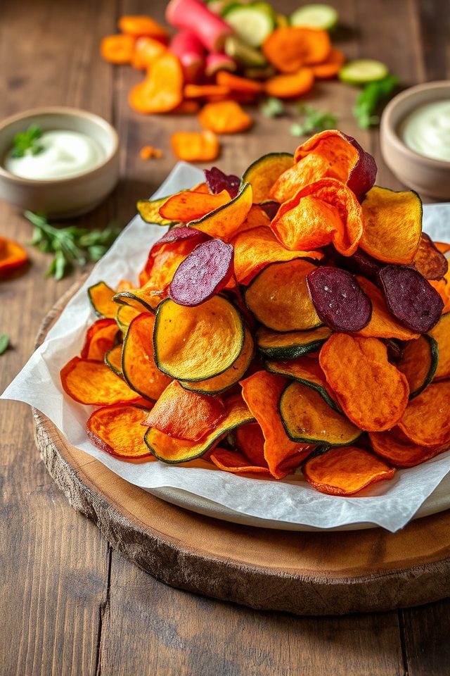 crispy air fried vegetable chips