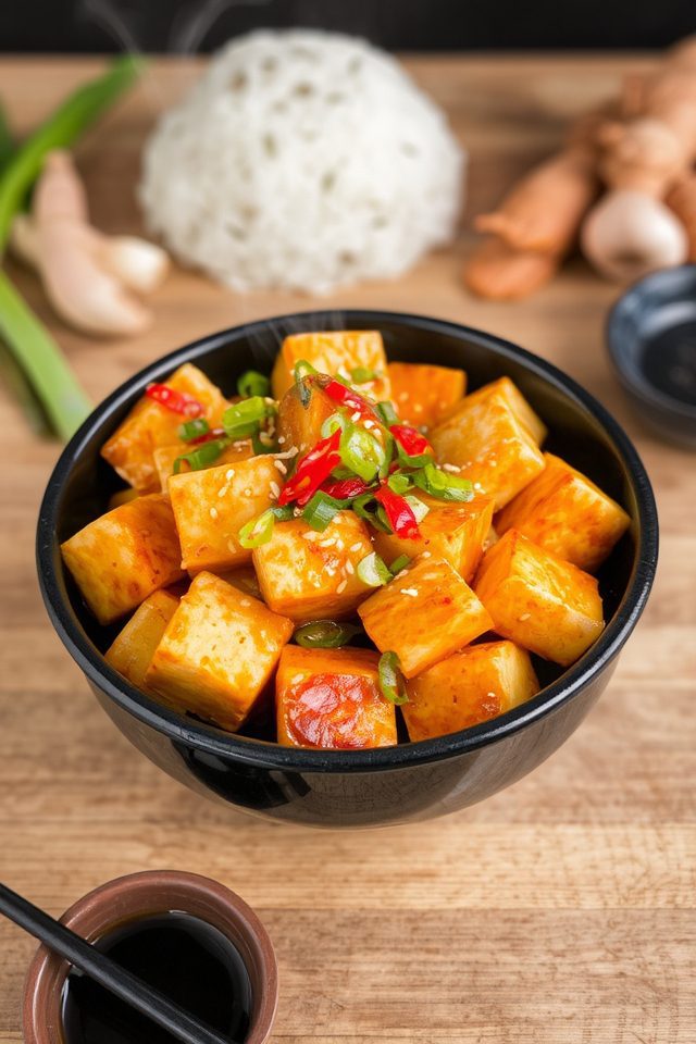 crispy aromatic tofu stir fry