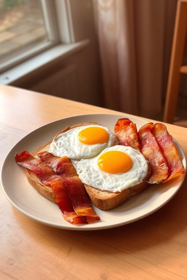 crispy bacon and eggs