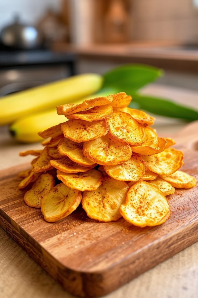crispy baked banana snack