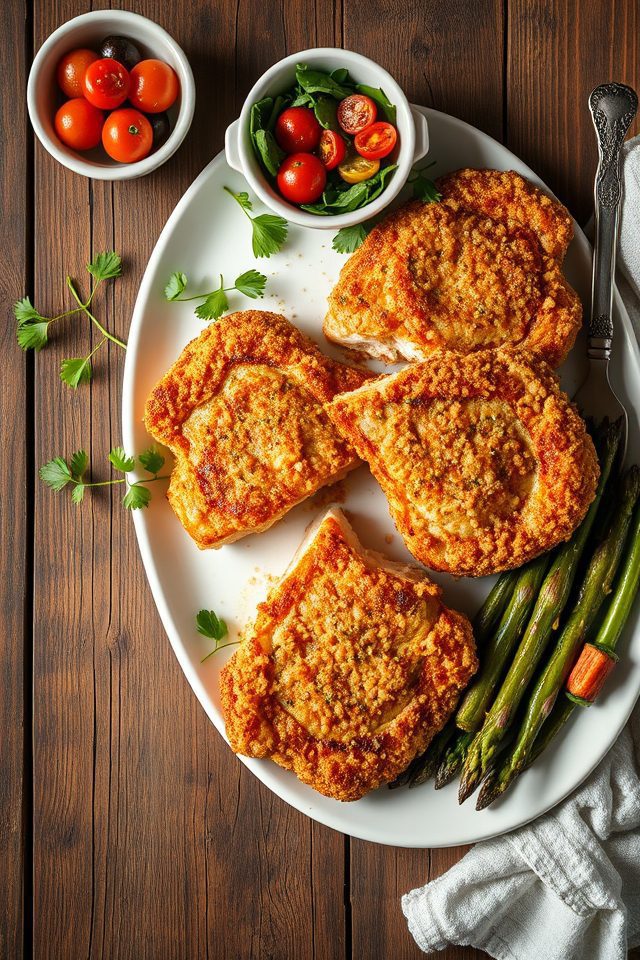 crispy cheese coated pork