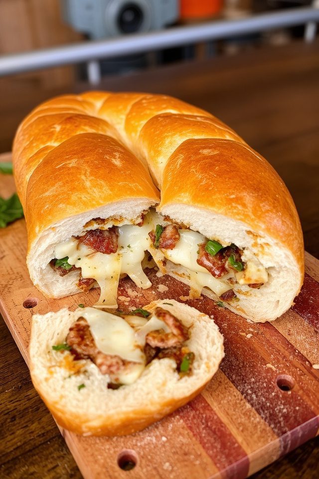 crispy cheese stuffed bread