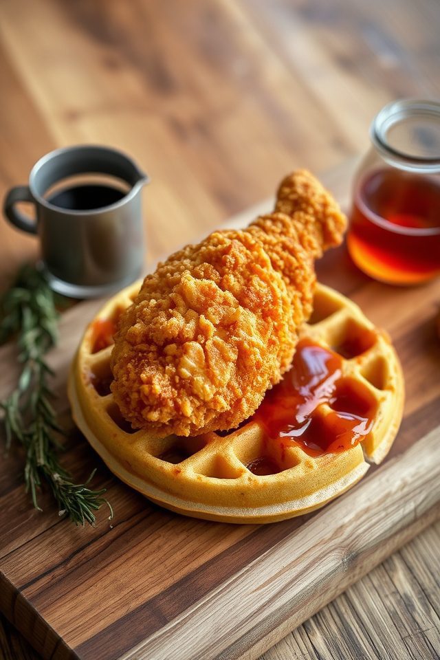 crispy chicken and waffles