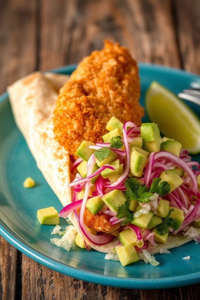 crispy chicken avocado wrap