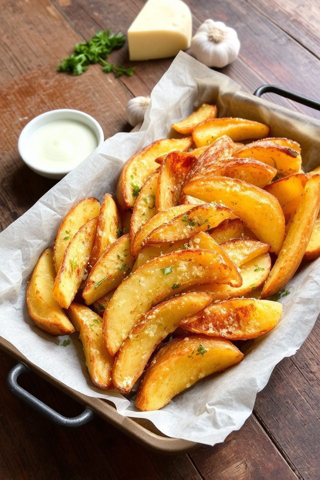crispy herbed parmesan wedges