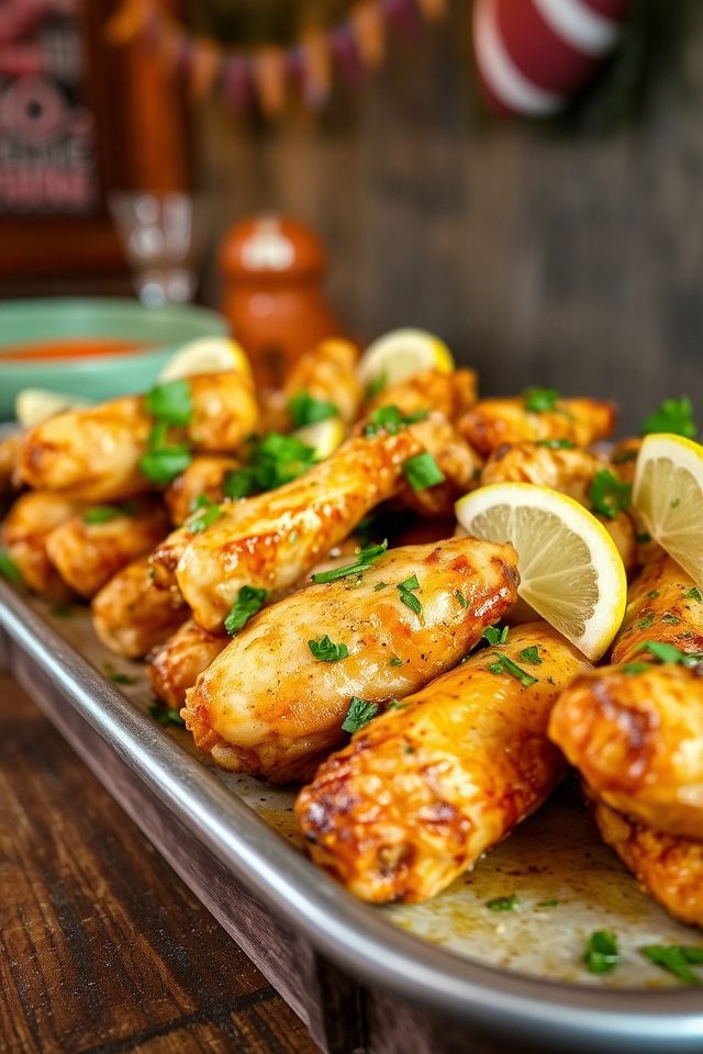 crispy lemon garlic wings