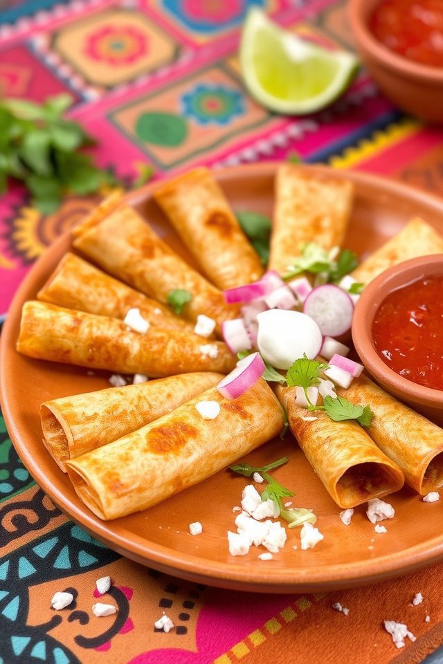 crispy mexican beef flautas