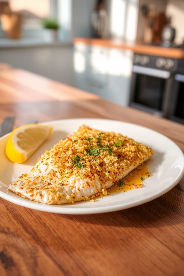 crispy parmesan fish dish