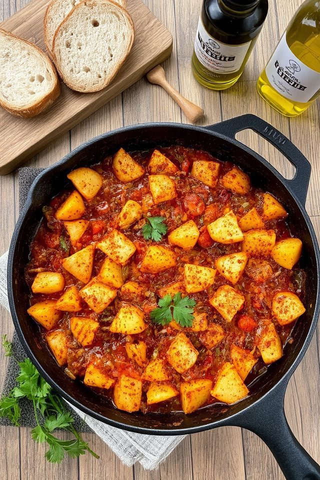 crispy potatoes in sauce