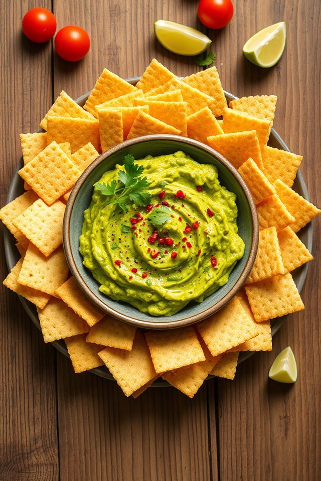 crispy rice guacamole snack