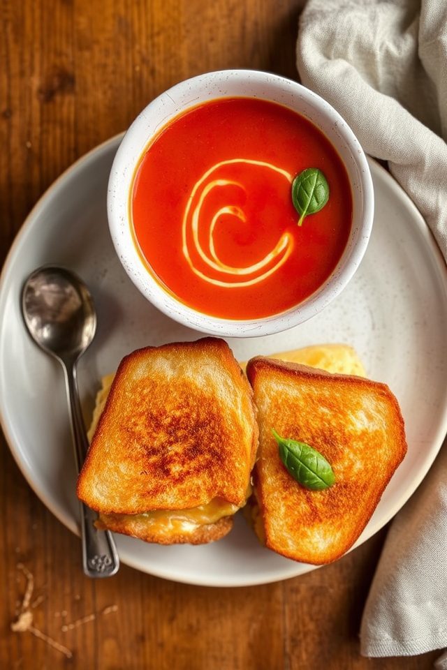 crispy sandwich creamy soup