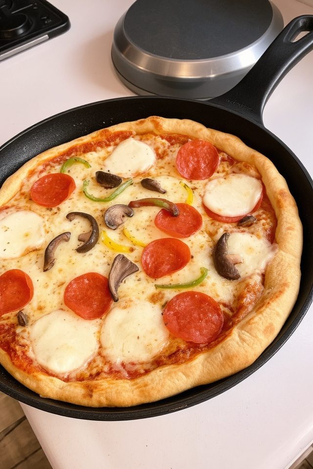 crispy skillet pizza delight
