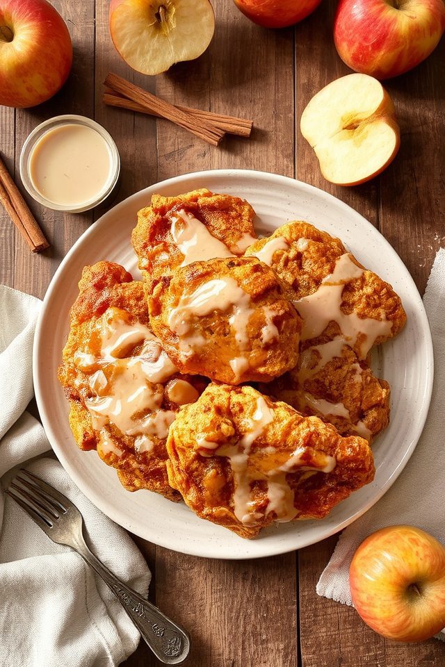 crispy spiced apple fritters