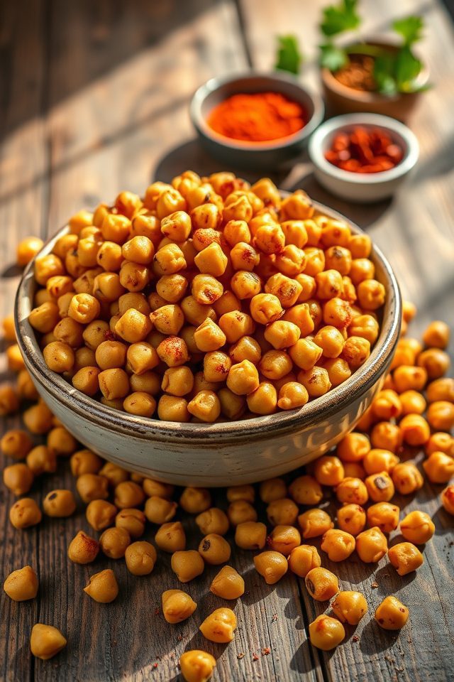 crispy spiced chickpea snack