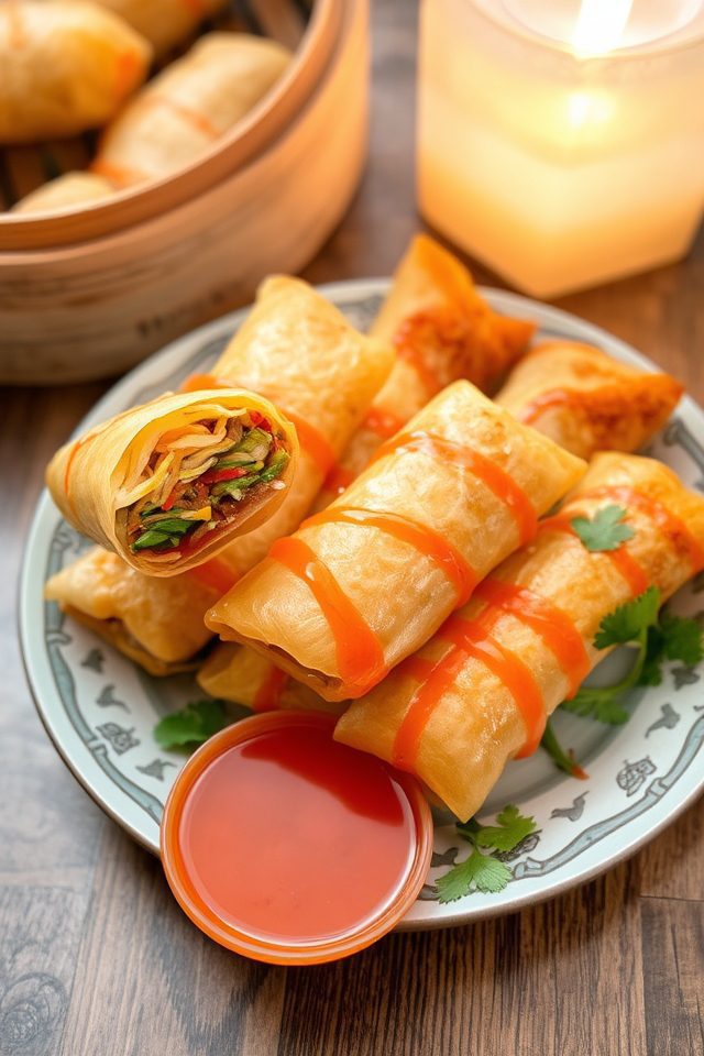 crispy spring rolls snack