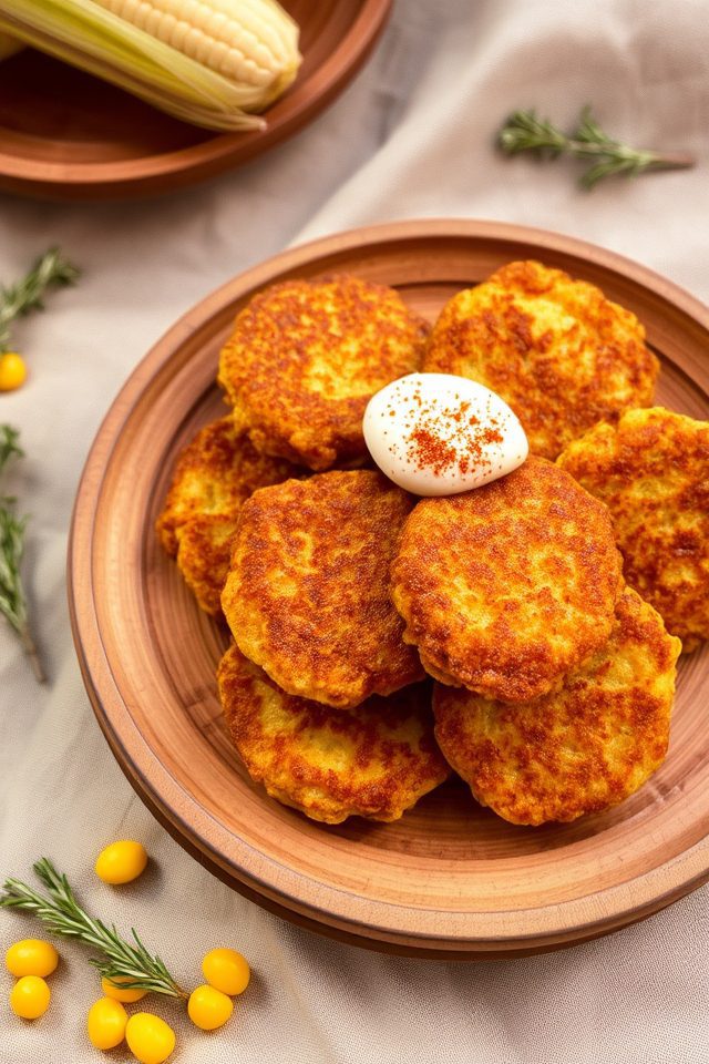 crispy sweet corn fritters