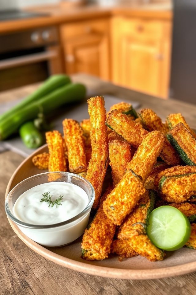 crispy zucchini with sauce