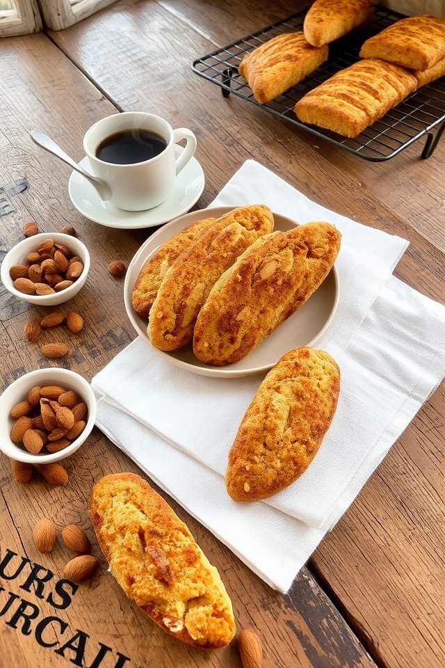 crunchy almond vanilla biscotti