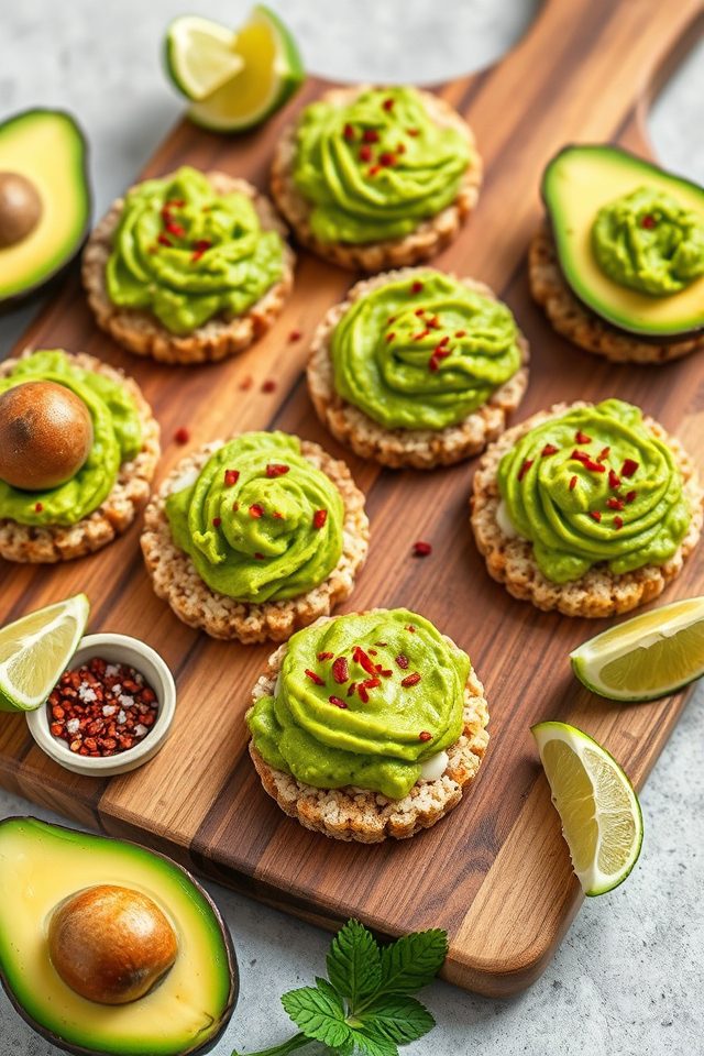 crunchy avocado rice snack