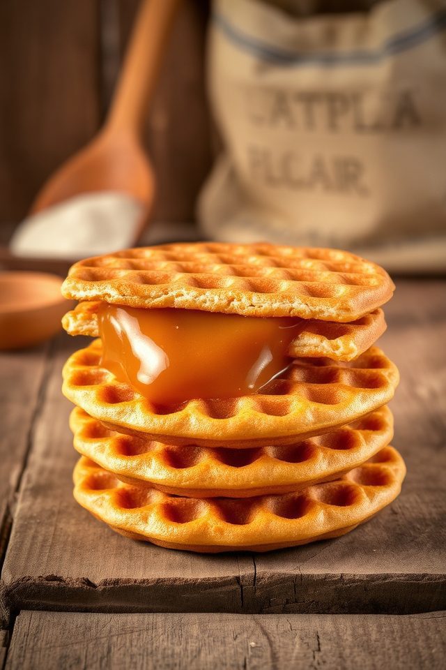 crunchy caramel waffle cookies