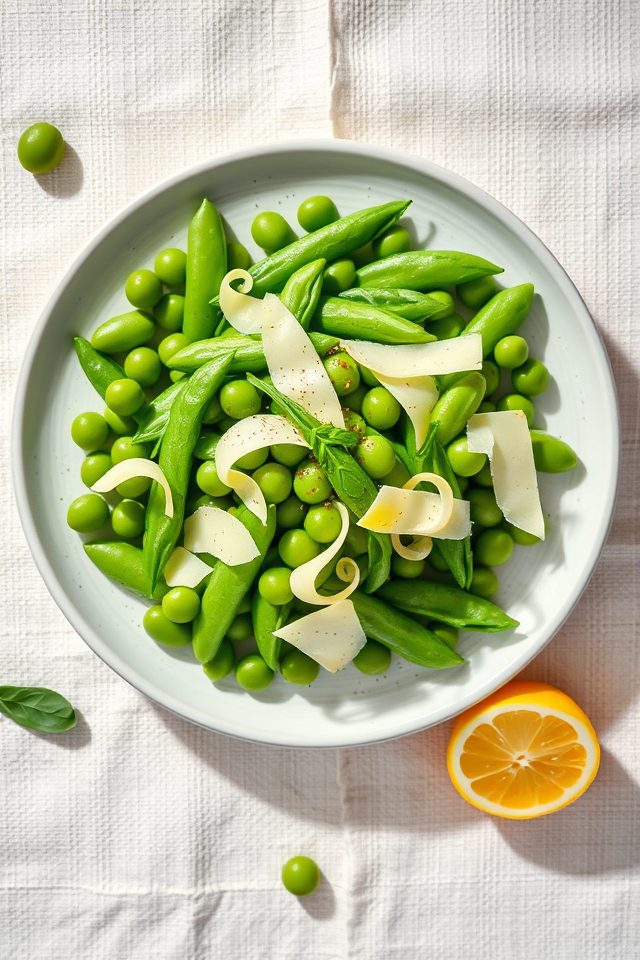 crunchy cheesy pea salad
