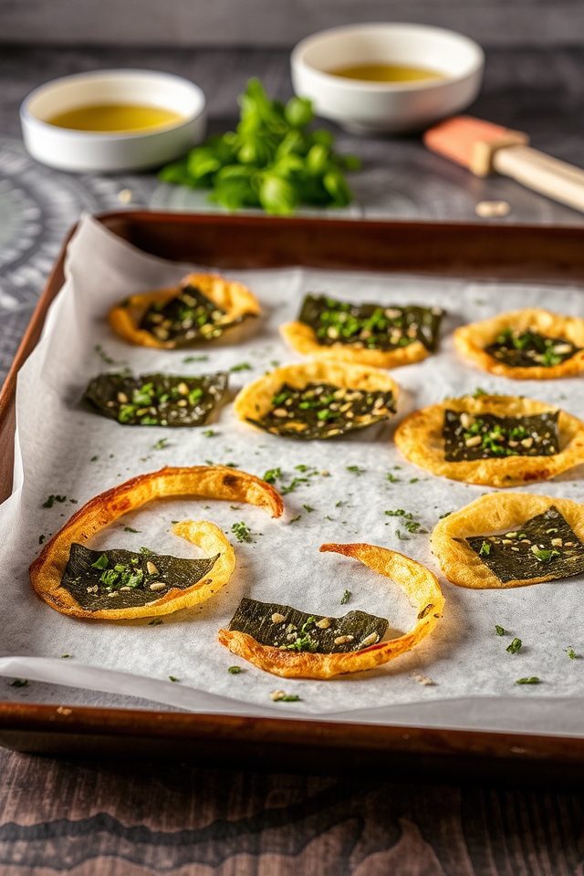 crunchy garlic nori snack
