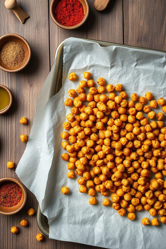 crunchy healthy chickpea snack