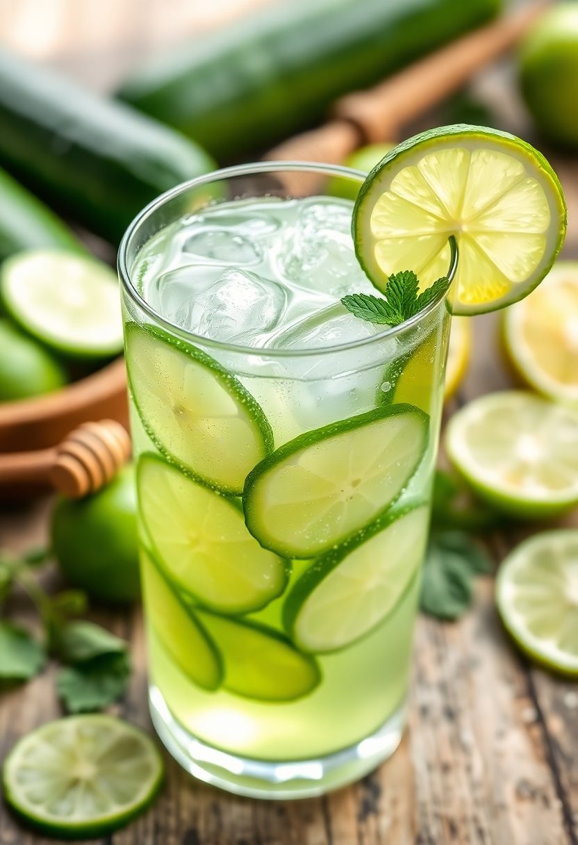 cucumber lime refreshing drink