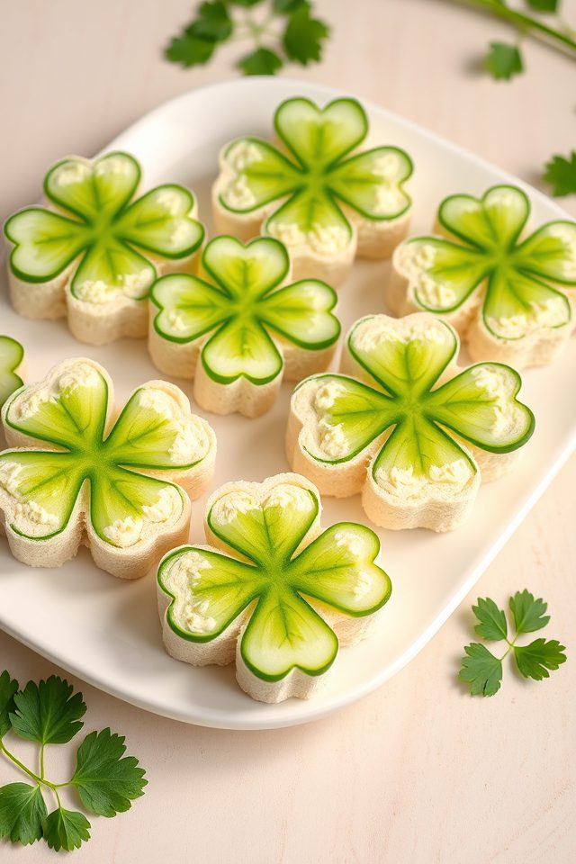 cucumber shamrock tea sandwiches