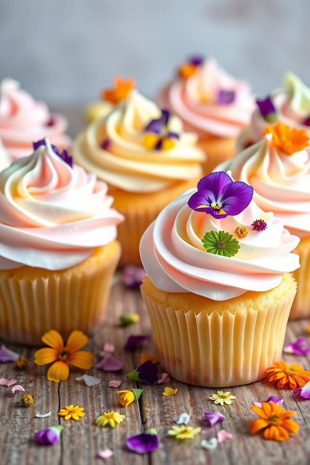 cupcakes decorated with flowers