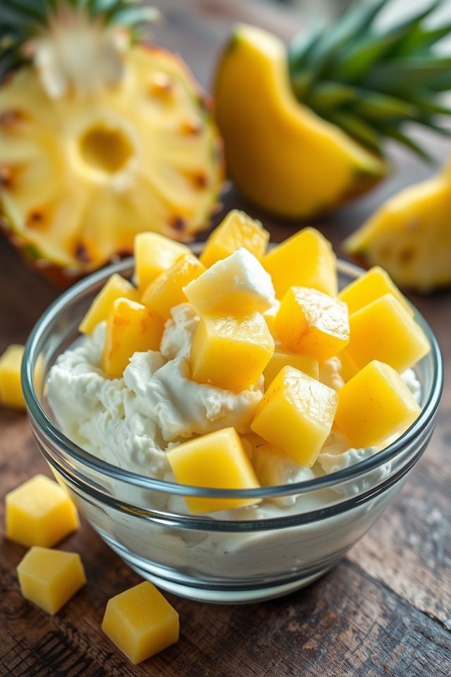 curd cheese pineapple combination