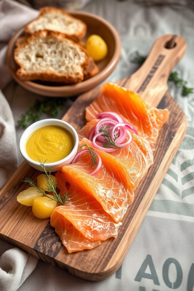 cured salmon mustard sauce
