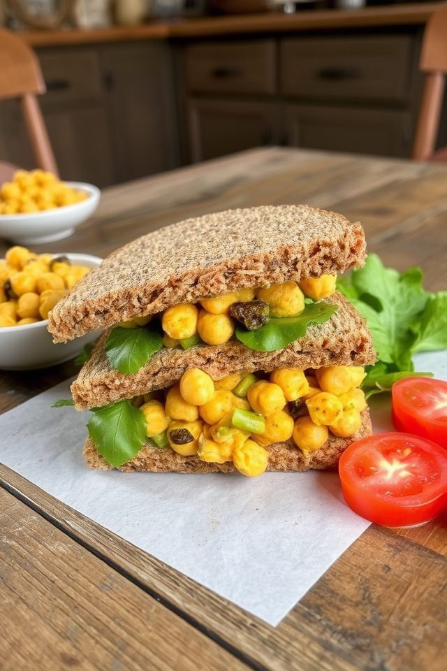 curried chickpea salad sandwich