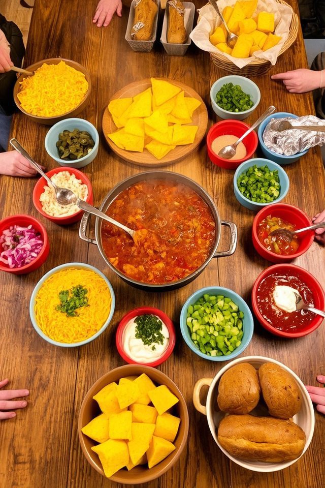 customizable chili bar toppings