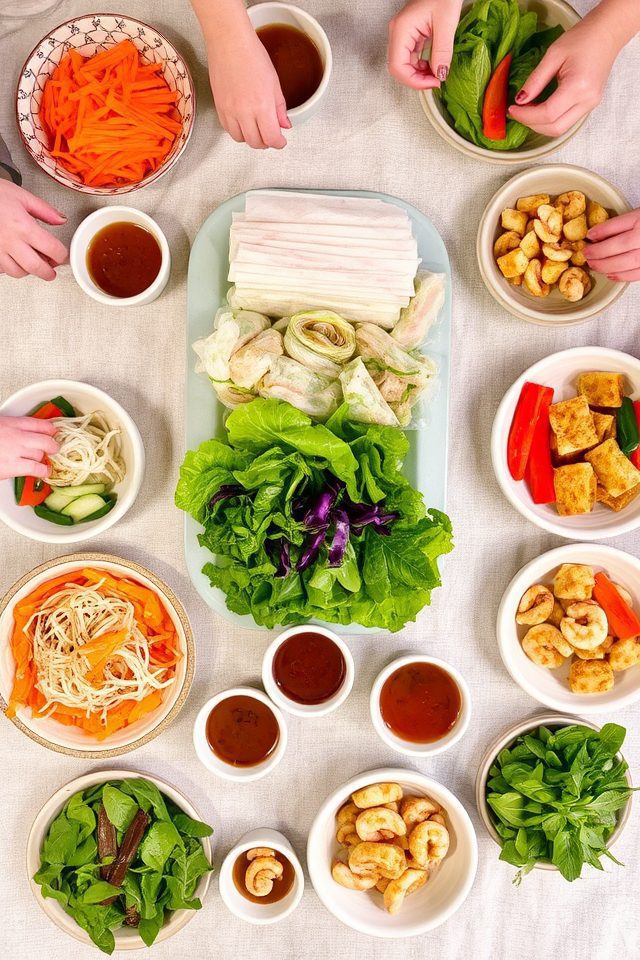 customizable family spring rolls