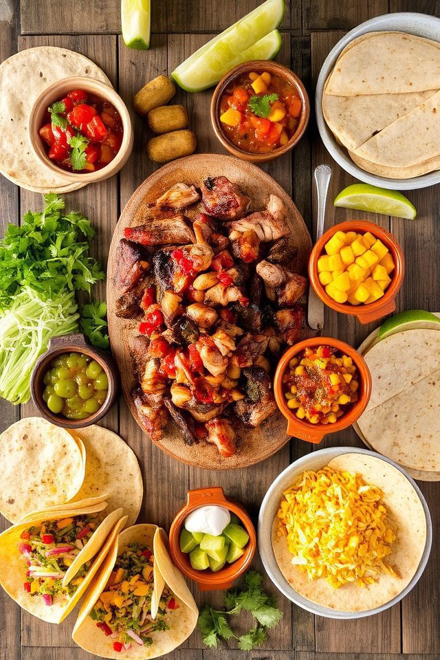 customizable tacos with salsas