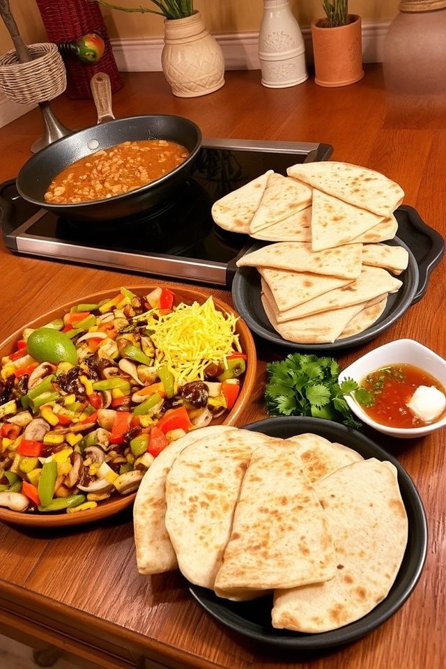 customizable vegetarian quesadilla night