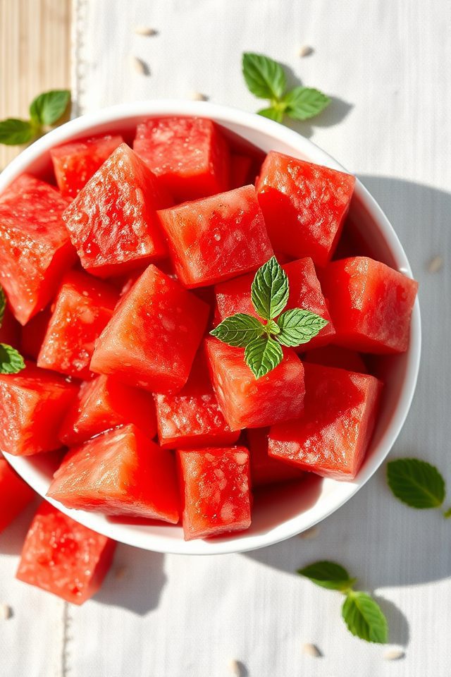 cut watermelon into cubes