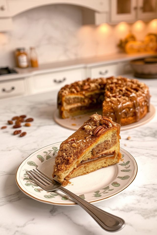 decadent caramel pecan cake