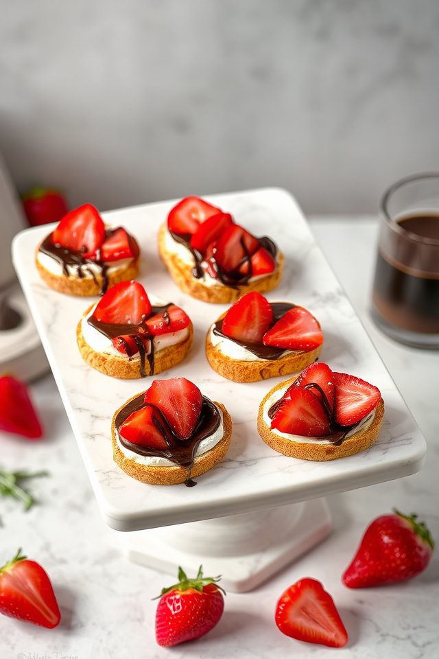 decadent chocolate strawberry bruschetta
