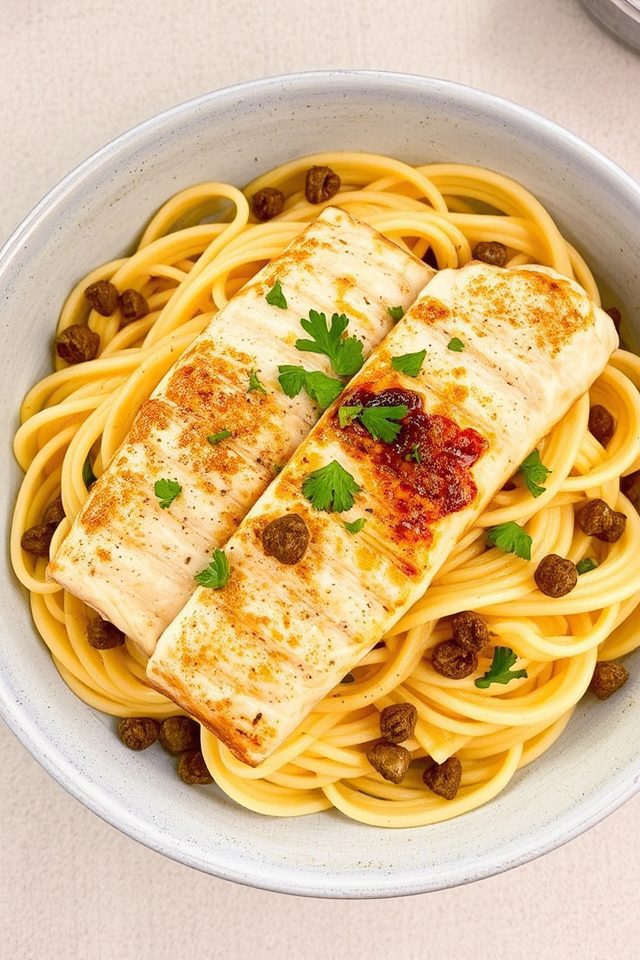 decadent seafood pasta dish