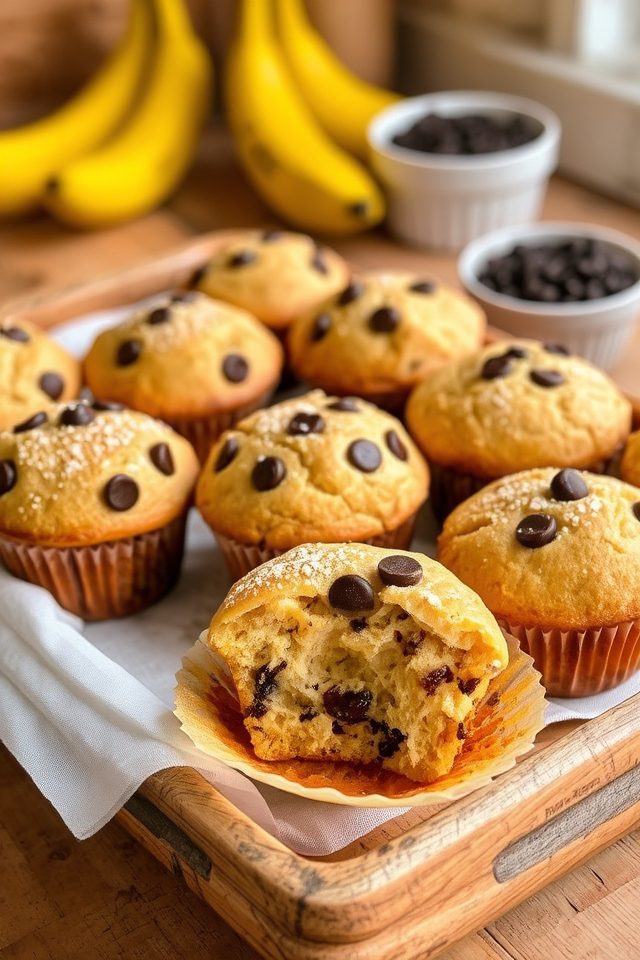 delicious banana chocolate muffins