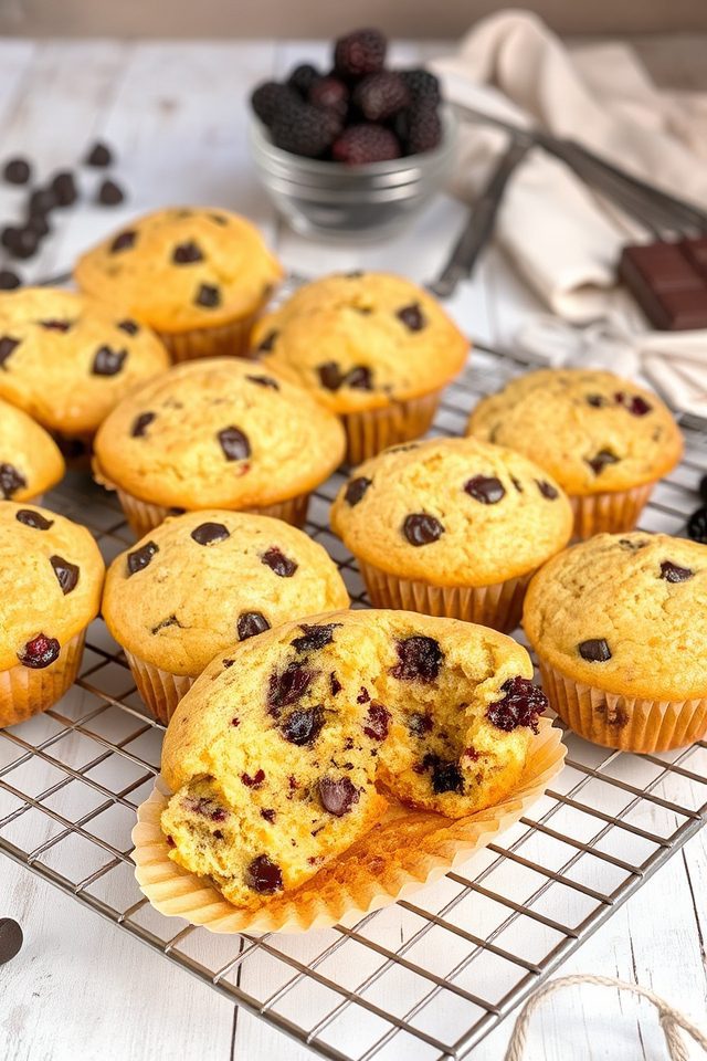 delicious blackberry chocolate muffins