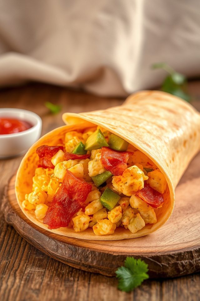 delicious breakfast burrito treat