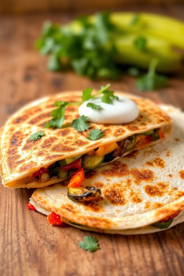 delicious roasted vegetable quesadilla