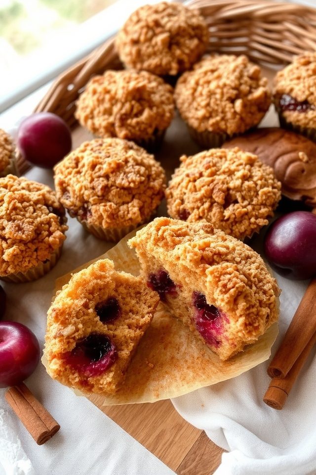 delicious spiced plum muffins