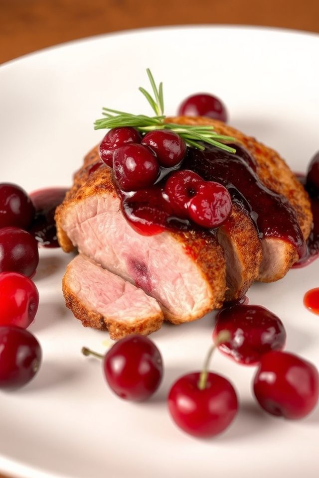duck breast with cherries