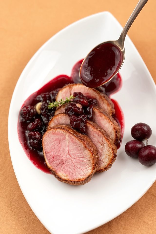 duck breast with compote